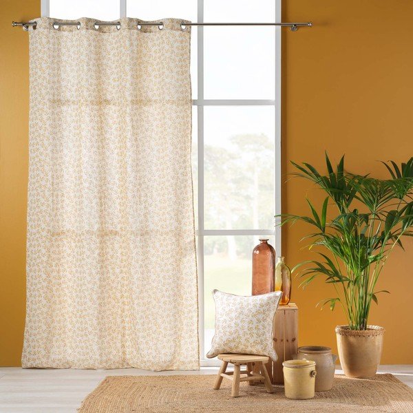 Rumeno-bela zavesa 140x240 cm Maddy – douceur d'intérieur-image-2