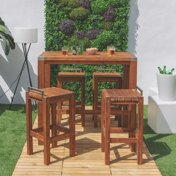 Leseni vrtni barski stolček Norah - LDK Garden-image-1