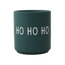 Temno zelen porcelanast lonček Design Letter Favourite Ho Ho Ho Ho