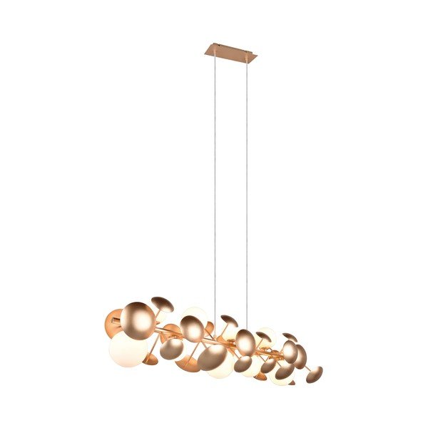 Bela/zlata viseča svetilka s steklenim senčnikom Bubble – Trio Select-image-3