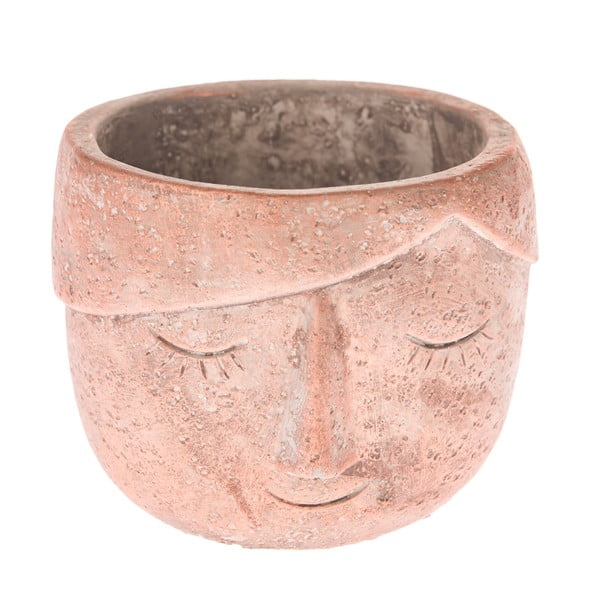 Roza betonski cvetlični lonček Dakls Smiley, višina 9 cm