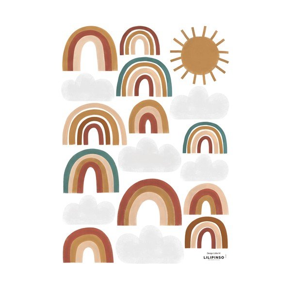 Nalepke 30x42 cm Cute Rainbows – Lilipinso