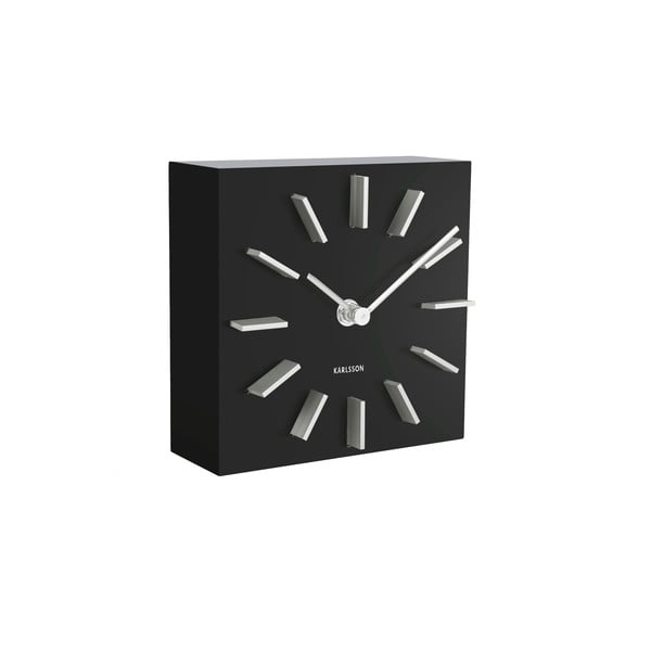 Karlsson Diskretna črna namizna ura, 15 x 15 cm