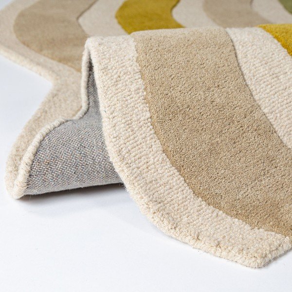 Zelen/v naravni barvi ročno tkan volnen tekač 80x300 cm Cascade Wool – Flair Rugs-image-3