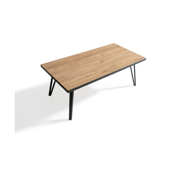 Črna/naravna mizica z mizno ploščo v hrastovem dekorju 60x120 cm Sindi – Marckeric-image-3