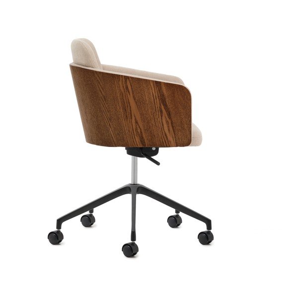 Rjav oblazinjen pisarniški stol Madai – Kave Home-image-3