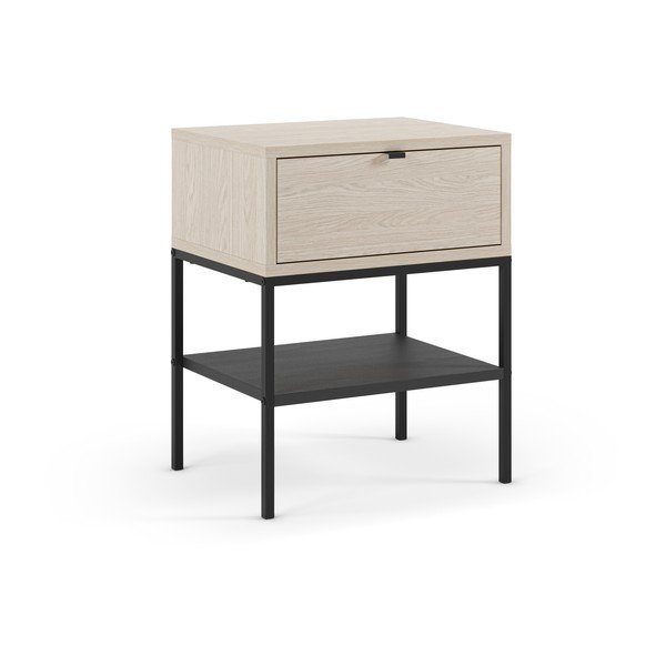 Nočna omarica v mat dekorju s policami v svetli naravni barvi Sali – Marckeric