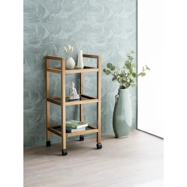 Črna/naravna kopalniška polica iz masivne akacije 35x76,5 cm Fondi – Wenko-image-2