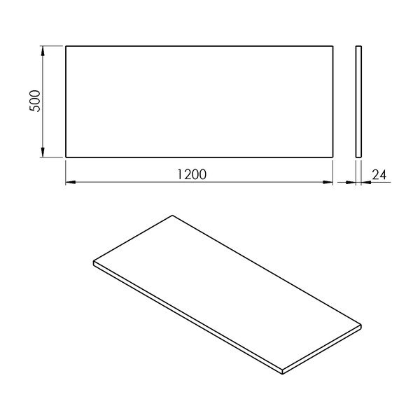 Bel pult omarice za umivalnik 120x50 cm Plato – Sapho-image-2