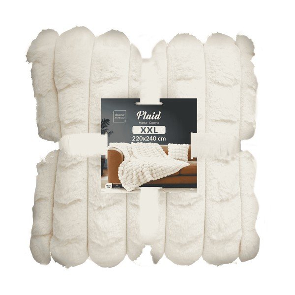 Kremno bela odeja iz mikropliša/iz umetnega krzna 220x240 cm Igloo – douceur d'intérieur-image-4