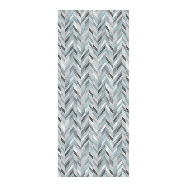 Modro-siva Floorita Usnjeni tepih, 60 x 140 cm