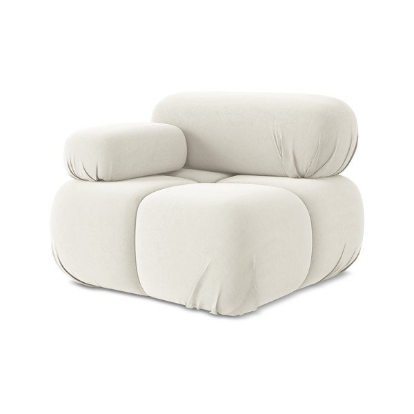 Bel žameten modul za sedežno garnituro (levi kot) Lokua – Makamii-image-1