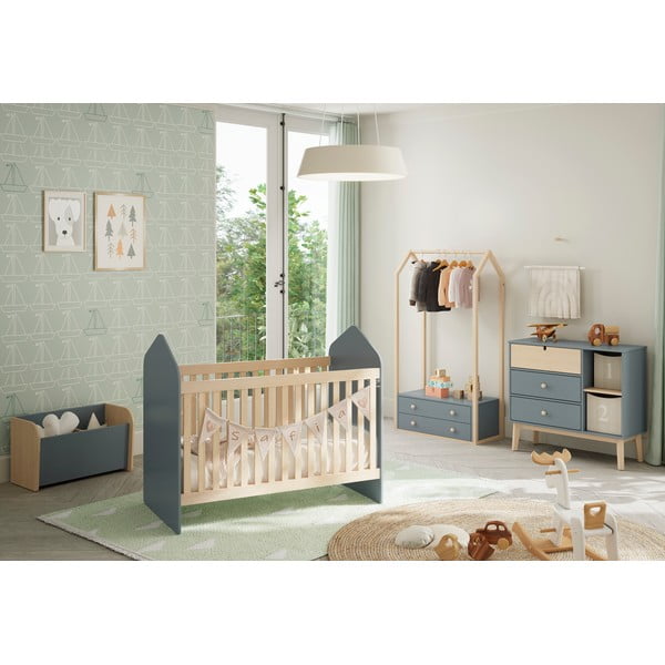 Prašno zelena otroška komoda 90x81x40 cm Estefania – Marckeric-image-1