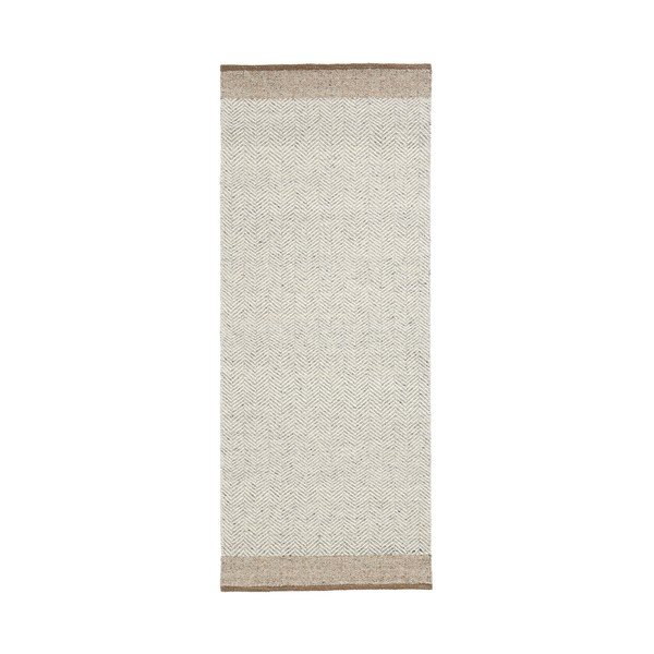 Bež obojestranski/ročno tkan volnen tekač 80x200 cm Nifelia – Kave Home