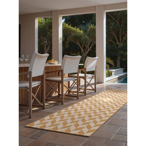 Oker rumen/kremno bel zunanji in notranji tekač 80x200 cm Haringey Terrick – Ted Baker-image-1