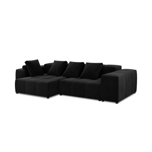 Črni žametni kotni kavč (obojestranski) Rome Velvet - Cosmopolitan Design -image-2