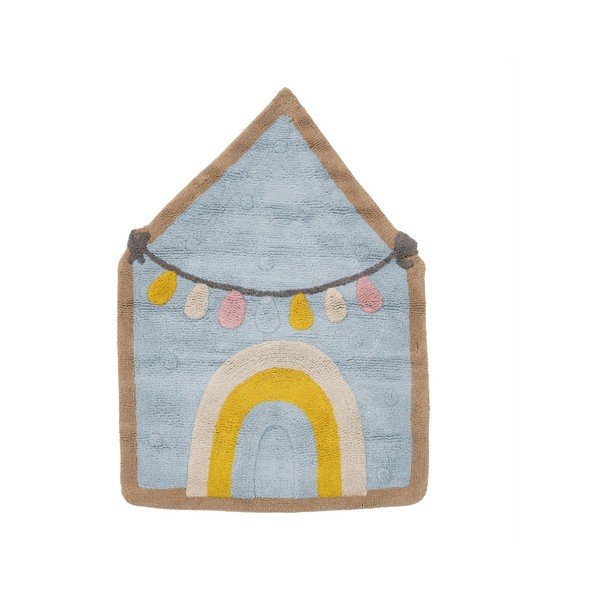 Svetlo modra bombažna otroška preproga 74x100 cm House – Ixia