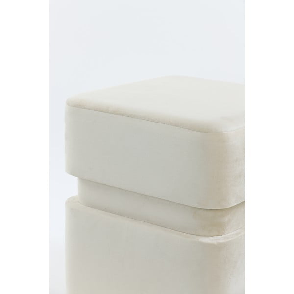 Kremno bel žameten tabure Piazza – Light & Living-image-1