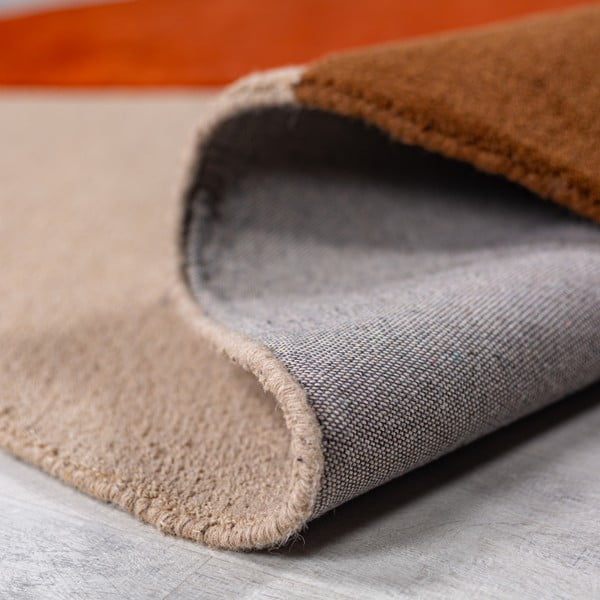 Opečnato oranžna ročno tkana volnena okrogla preproga ø 200 cm Mia Segment – Flair Rugs-image-3