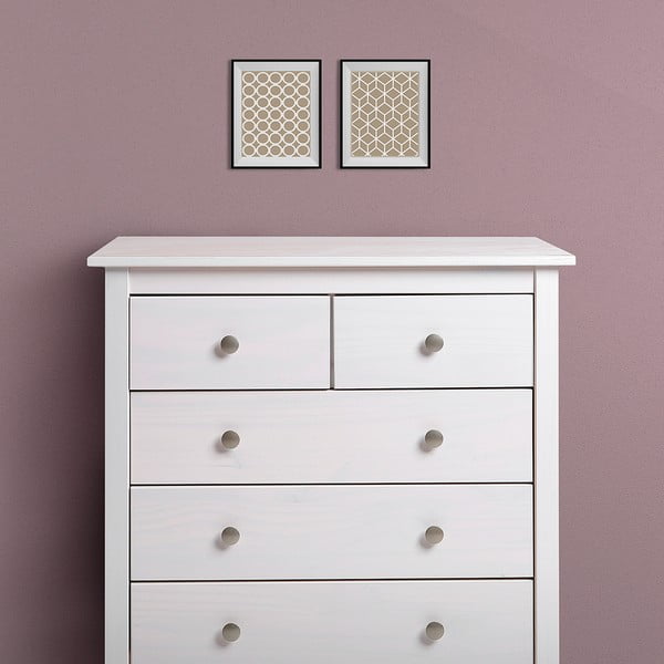 Bela visoka komoda iz masivnega bora 79x80 cm Berna – Marckeric-image-4