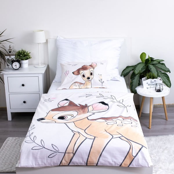Bombažna otroška posteljnina za otroško posteljico 100x135 cm  Bambi "Beige" – Jerry Fabrics-image-1