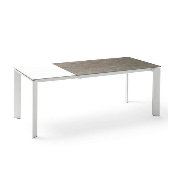 Rjavo-bela zložljiva jedilna miza Lisa, dolžina 140/200 cm