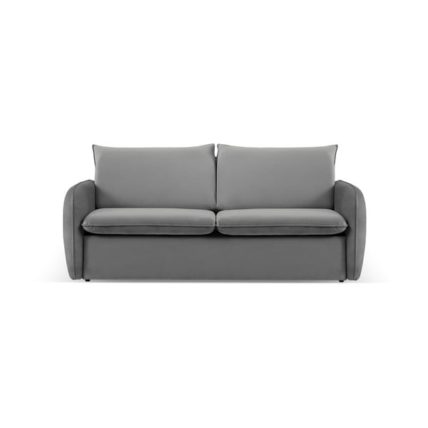 Siva žametna raztegljiva sedežna garnitura 194 cm Vienna – Cosmopolitan Design
