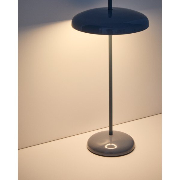 Modra LED zatemnitvena namizna svetilka s kovinskim senčilom (višina 35 cm) Porte – Kave Home-image-1