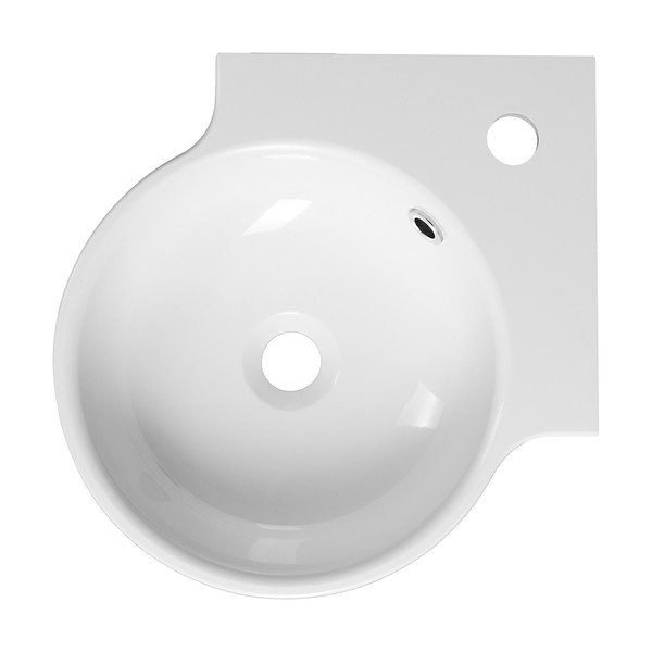 Bel kotni okrogel umivalnik iz mineralnega kompozita 38x38 cm Kaori – Sapho-image-1