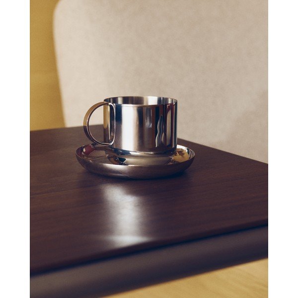 Skodelice v kompletu 2 ks iz nerjavečega jekla v srebrni barvi Nirela – Kave Home-image-3