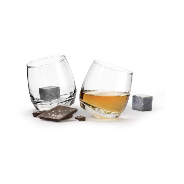 Komplet 2 kozarcev za viski s hladilnimi kamni Sagaform Gentleman, 200 ml