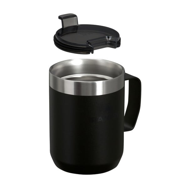 Črn termo lonček iz nerjavečega jekla 230 ml Stay-Hot Camp Mug Black – Stanley-image-1