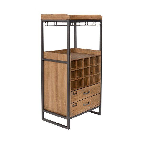 Vinska omara iz jelkinega lesa White Label Edgar-image-2