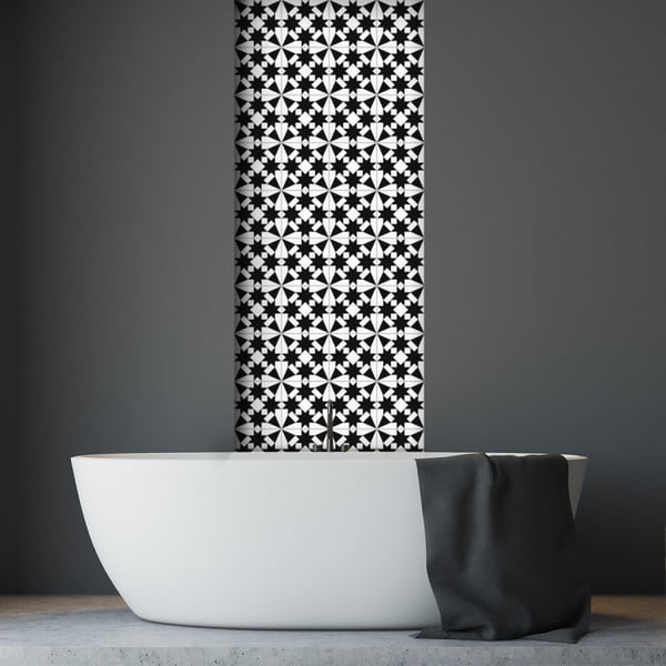 Komplet 30 stenskih nalepk Ambiance Decal Cement Tiles Antalya, 10 x1 0 cm