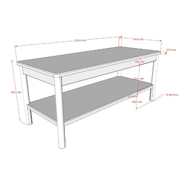 Klop iz masivnega lesa/iz MDF plošč v naravni barvi Olive – Vipack-image-2