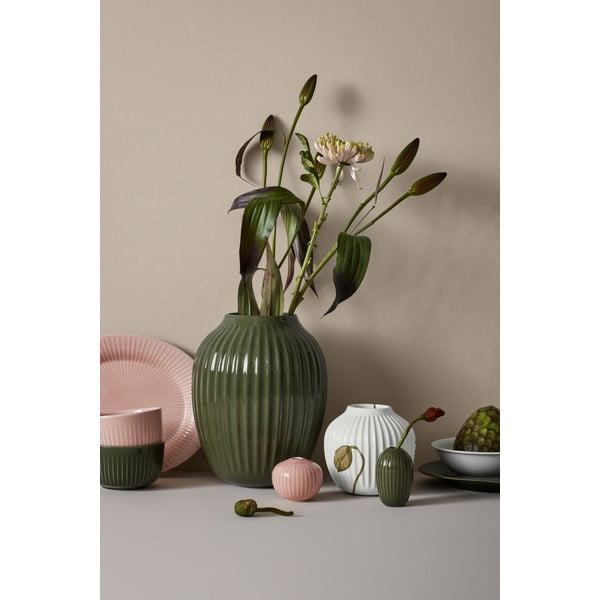 Temno zelena keramična vaza Kähler Design, višina 25,5 cm-image-1