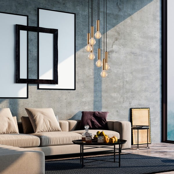 Črna/zlata viseča svetilka ø 40 cm Tempo – Opviq lights-image-1