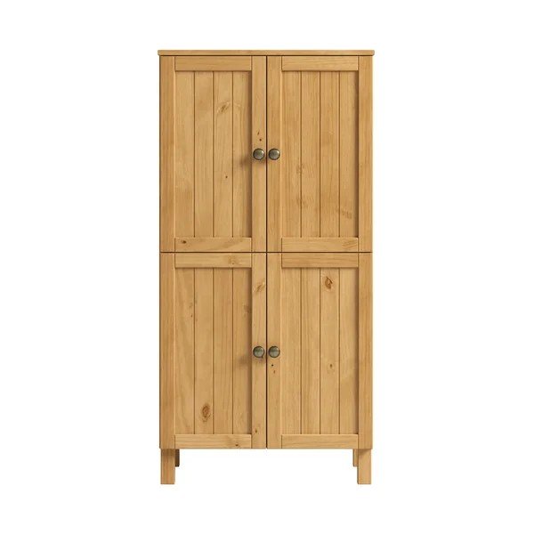 Visoka kopalniška omarica iz masivnega bora v svetli naravni barvi 62x125 cm Calle – Støraa