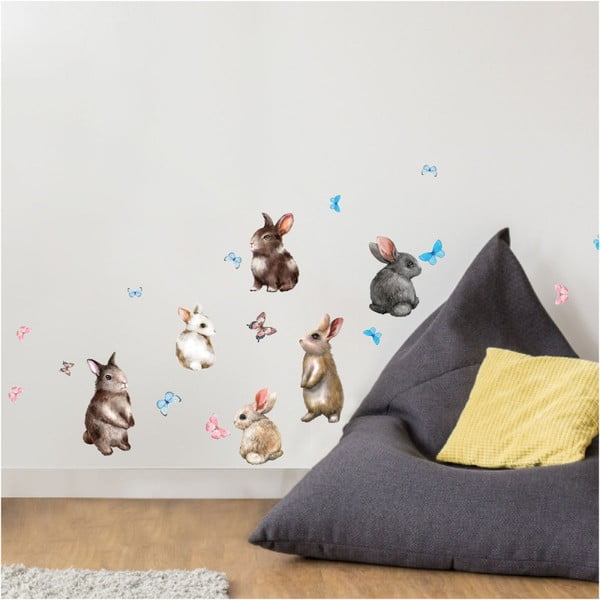 Stenske nalepke Ambiance Baby Rabbits-image-3