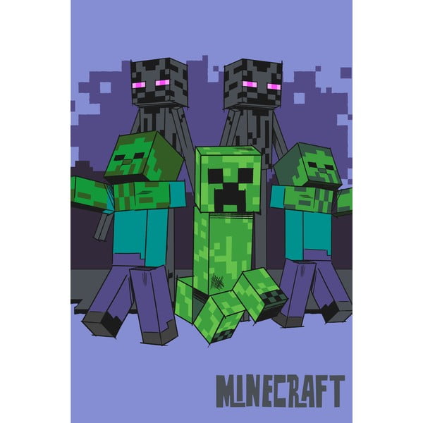 Otroška odeja iz flisa 100x150 cm Minecraft "Mobs coming for you" – Jerry Fabrics