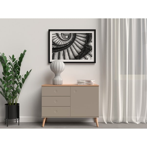 Rjava nizka komoda v hrastovem dekorju 109x79 cm Dot – Tenzo-image-1