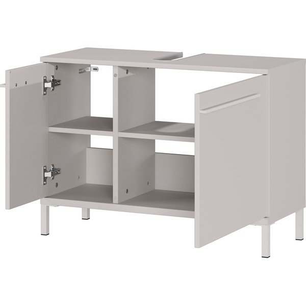 Kremno bela omarica za pod umivalnik v mat dekorju 80x59 cm Laurino – Germania-image-2