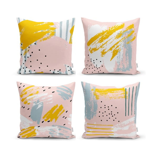 Komplet 4 dekorativnih prevlek za vzglavnik Minimalist Cushion Covers Pastel Design, 45 x 45 cm