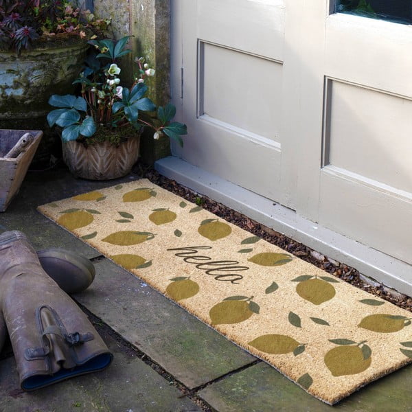 Predpražnik iz kokosovih vlaken 40x120 cm Hello Lemons – Artsy Doormats-image-1