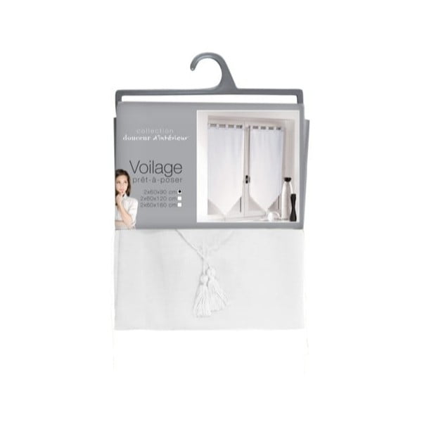 Bele prosojne zavese iz tančice v kompletu 2 ks 60x90 cm Voiline – douceur d'intérieur-image-3