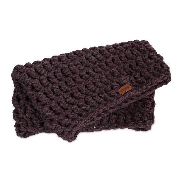 Temno vijoličen ročno kvačkan okrogli šal DOKE Plum-image-1