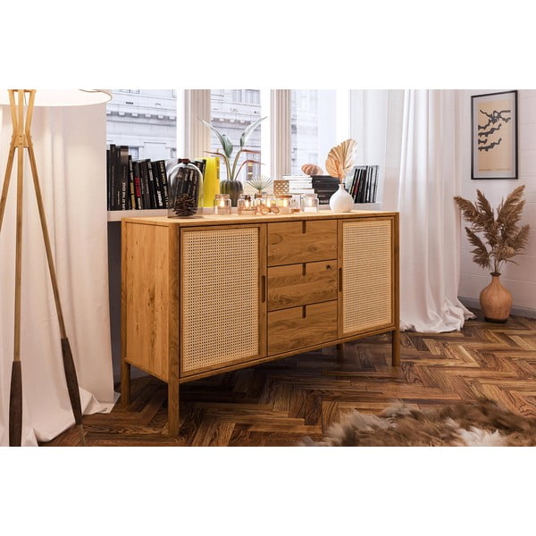 Nizka komoda iz hrastovega lesa 142x84 cm Pola - The Beds-image-4