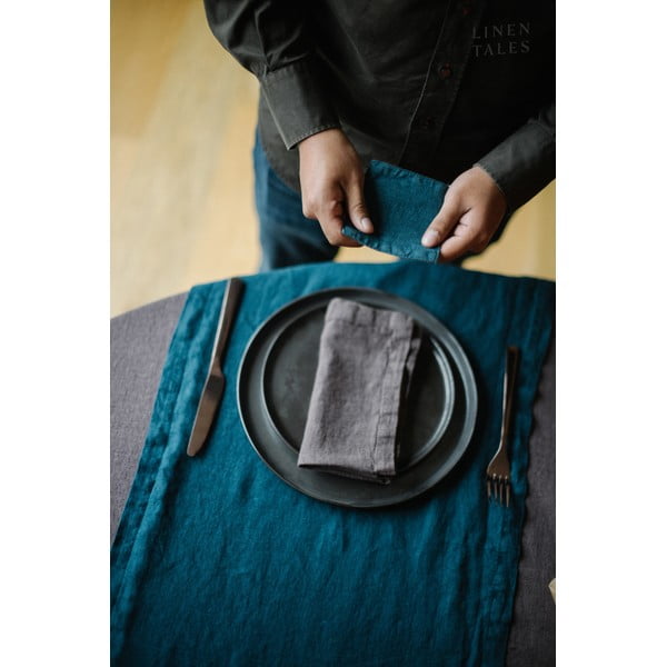 Komplet 2 temno sivih lanenih prtičkov Linen Tales-image-3