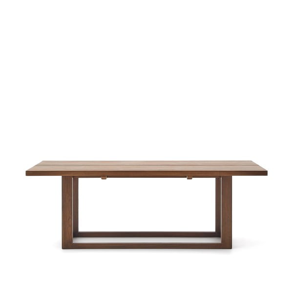 Jedilna miza iz masivnega tika v naravni barvi 100x220 cm Sashi – Kave Home-image-4