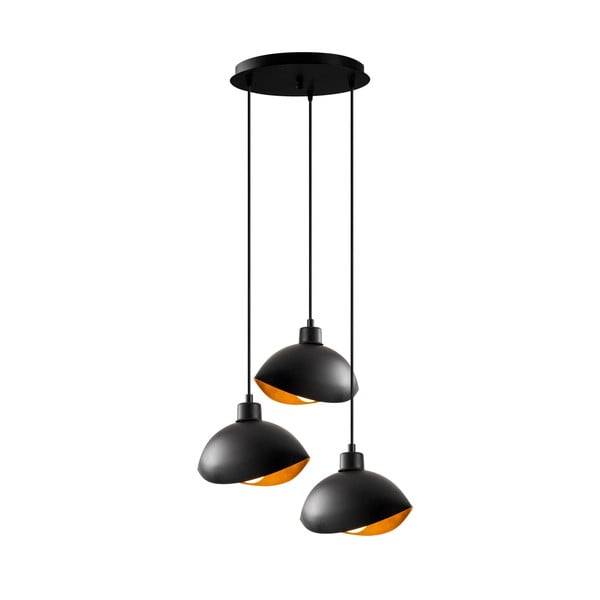 Črna viseča svetilka s kovinskim senčnikom ø 50 cm Sivani – Opviq lights